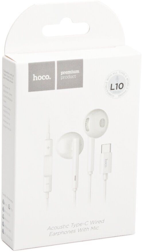 Наушники Hoco L10 Acoustic Type-C White - фото №12