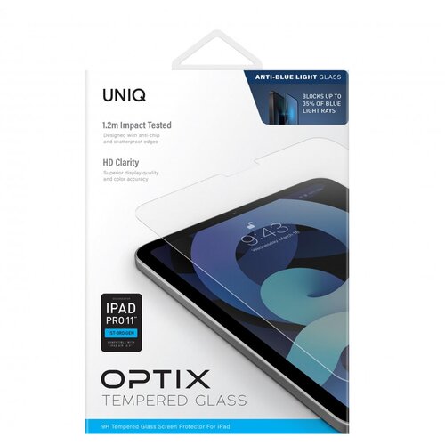 Uniq стекло для iPad Pro 11 (2018/21/22)/Air 10.9 (2020/22) OPTIX Anti-blue light Clear