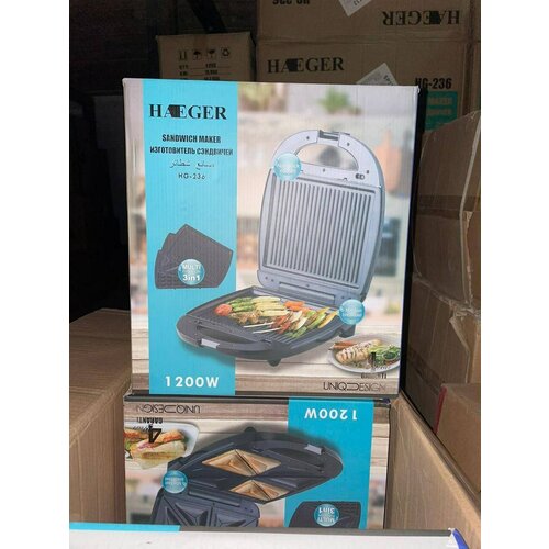 Сендвичница электрическая HAEGER HG-236 мультипекарь 3 в 1 вафельница гриль для тостов 539000₽