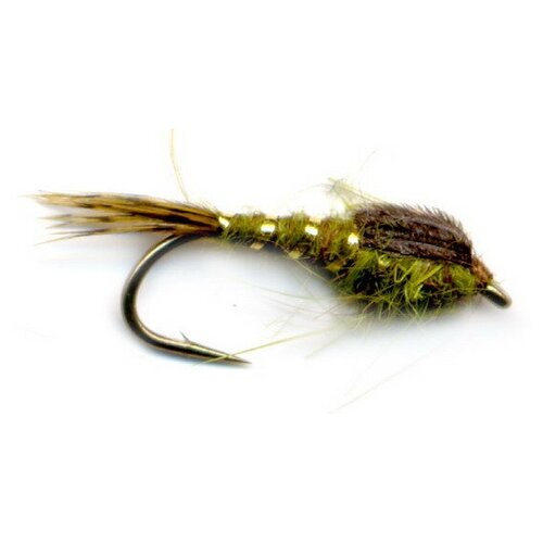 Мушка PFG упаковка 12шт Hare's Ear-Olive №12, (N101OL)