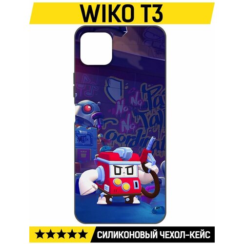 Чехол-накладка Krutoff Soft Case Brawl Stars - V8-БИТ для Wiko T3 черный чехол накладка krutoff soft case brawl stars фрэнк для wiko t3 черный