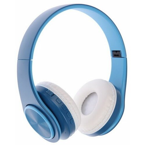 Наушники Т47 беспроводные полноразмерные BT microSD FM микрофон AUX синие 137300₽