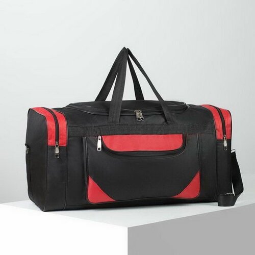 Сумка спортивная Сима-ленд 5117104, 60х30х60 см, черный, красный сумка спортивная сима ленд 47х28х47 см красный черный