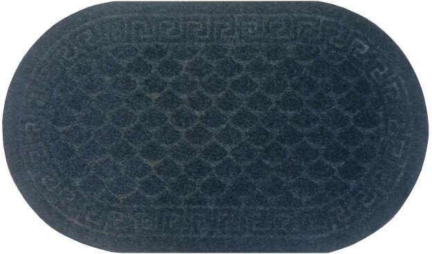 фото Коврик in'loran холл 60х90см овальный серый пвх, полиэстр