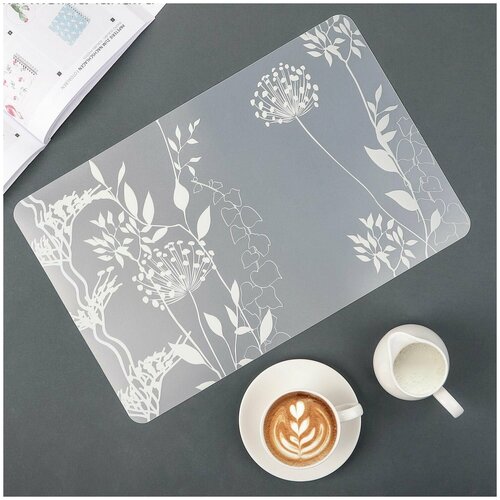 Салфетки на стол для сервировки, 2 шт, 42х28 см, ПВХ, Гербарий