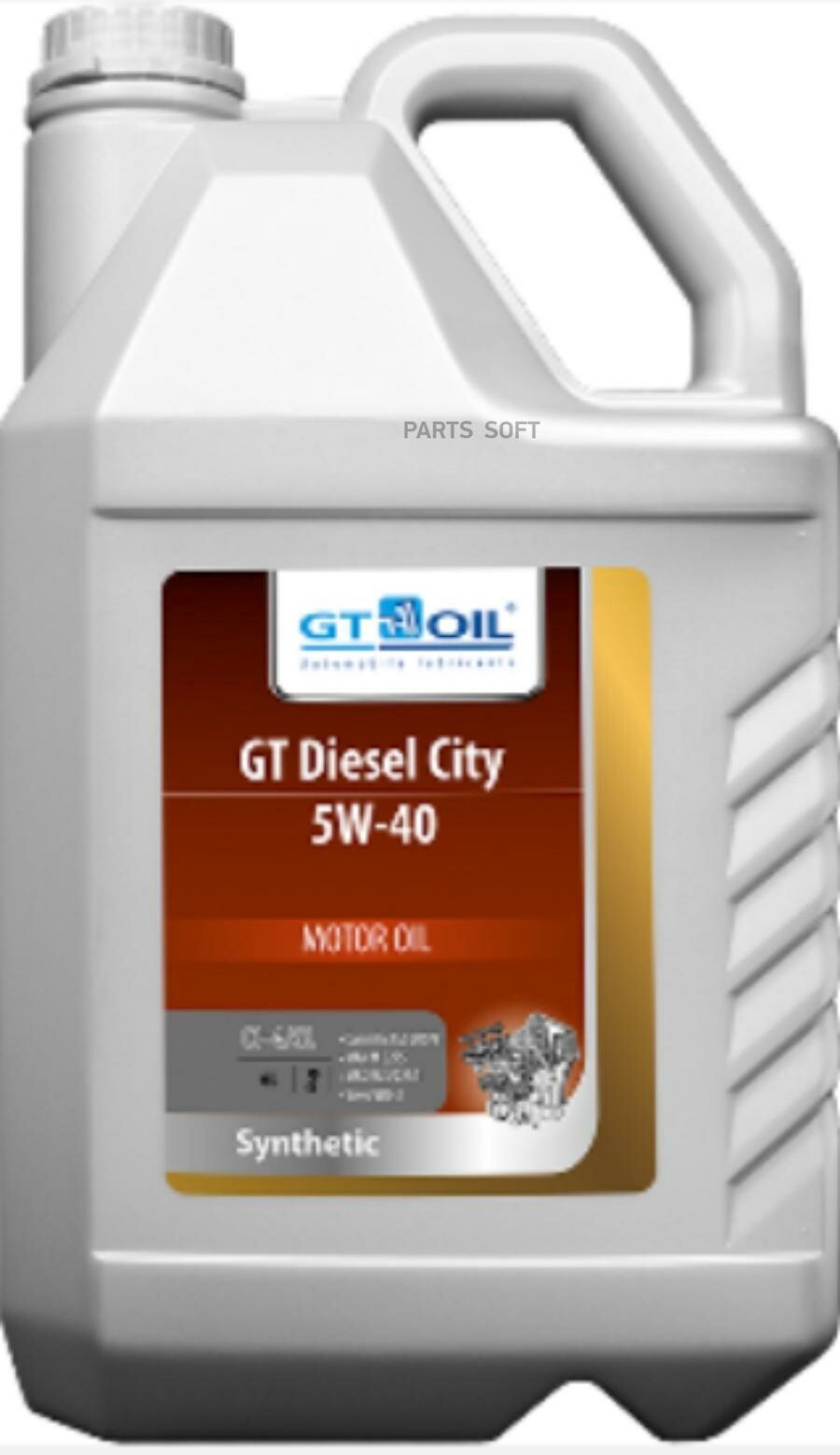Масло мотороное синтетическое универсальное GT Diesel City, SAE 5W-40, API CI-4/SL, 6 л GT OIL / арт. 8809059408278 - (1 шт)