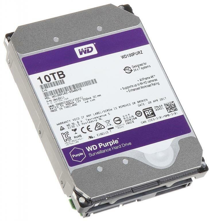 Жесткий диск 3.5" 10 Tb 7200rpm 256Mb cache Western Digital Purple WD102PURZ SATA III 6 Gb/s - фото №9