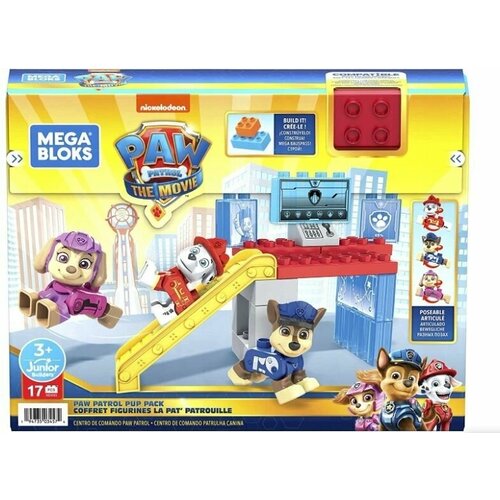 Конструктор Щенячий патруль Командный центр Mattel Mega Bloks Paw Patrol HDX93 + игрушка