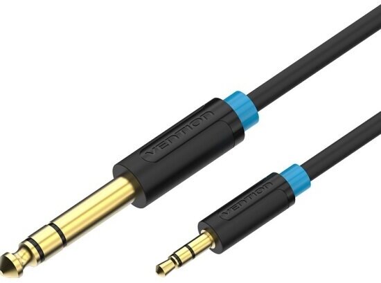 Кабель Vention аудио Jack 6,5 mm M/ 3,5 M - 1 м