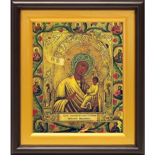 Икона Божией Матери Хлебенная, в широком киоте 21,5*25 см икона божией матери успокоительница в широком киоте 21 5 25 см