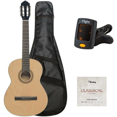 VESTON C-45A dPACK 1 - Гитара классическая (набор) 4/4 классическая гитара veston c 45a bk с анкером 4 4 цвет черный