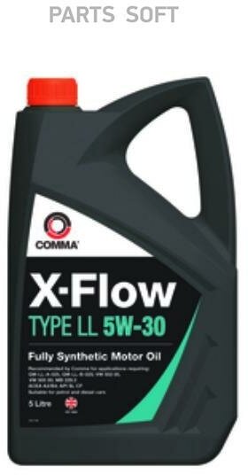 COMMA XFLL5L COMMA 5W30 X-FLOW TYPE LL (5L)_масло мот! синт.\ A3/B4, API SL/CF, GM-LL-B-025, MB 229.3, VW 502/505.00