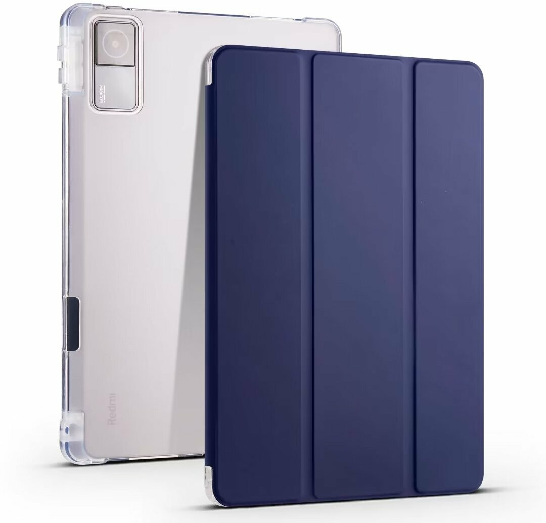Чехол для планшета Redmi Pad 2022 10,6 дюйма, держатель для стилуса, из мягкого силикона, усиленные углы (темно-синий)