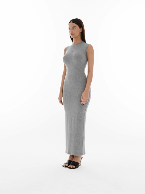 Платье-майка moysha, вискоза, прилегающее, миди, размер XS, серый