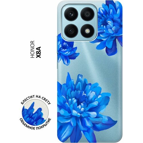 Силиконовый чехол на Honor X8a, Хонор Х8А с 3D принтом Amazing Asters прозрачный силиконовый чехол на honor 8c хонор 8с с 3d принтом amazing asters прозрачный