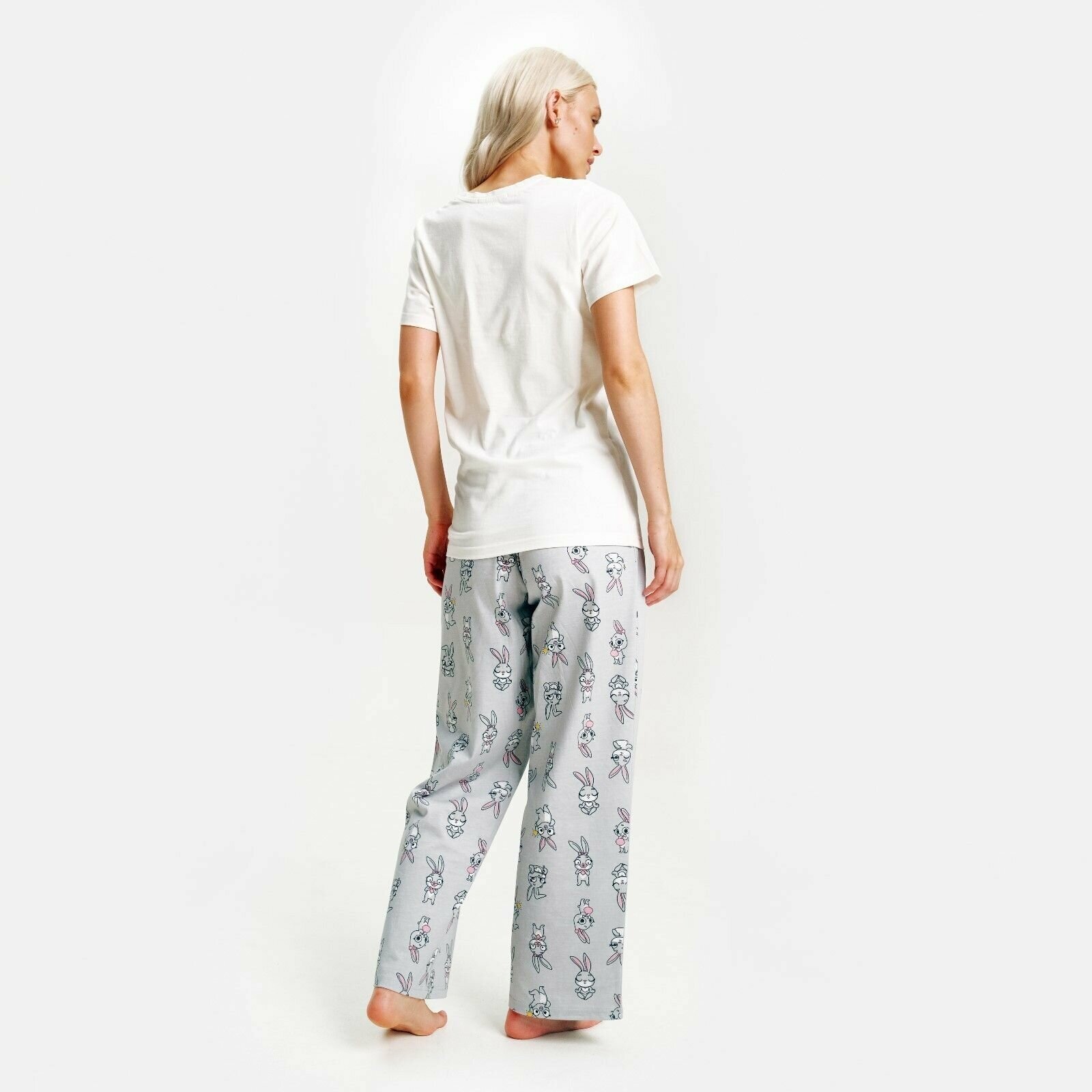 Пижама Kaftan, размер 40-42, серый, белый - фотография № 3