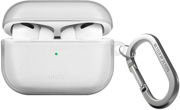 Чехол с карабином Uniq Glase TPU case для AirPods Pro 2, прозрачный (AIRPODSPRO2-GLSCLR)