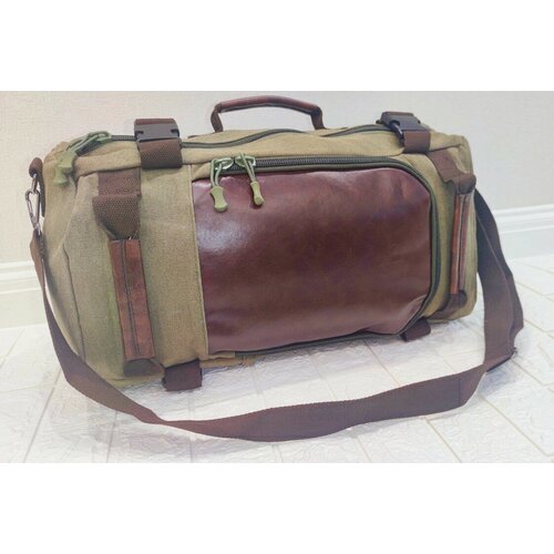 фото Сумка дорожная сумка-рюкзак , 20 л, 20х30х50 см, ручная кладь, бежевый no brend