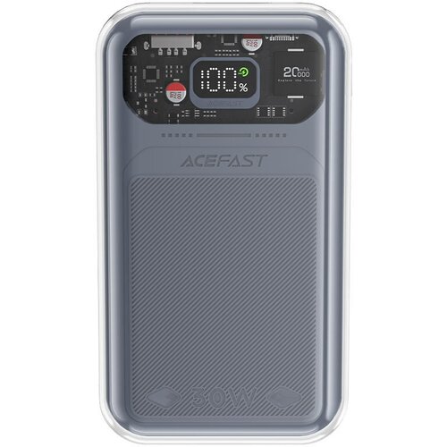 Внешний аккумулятор ACEFAST Sparkling series M2 20000mAh 30W fast charging Power Bank серый (Mica grey)