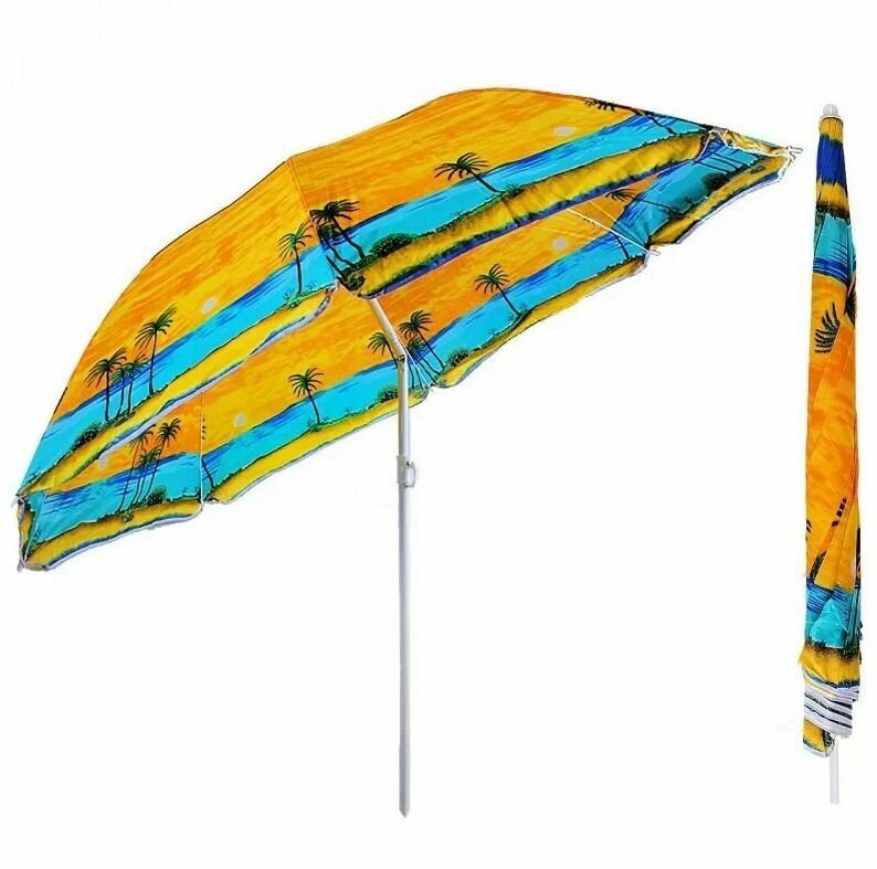 Пляжный зонт Пальма в закате, размер купола 180 см