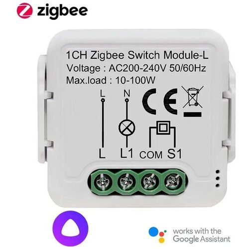 Умное реле ZigBee на 1 линию, без нуля, работает с Алисой loratap tuya zigbee 3 0 signal repeater usb extender for smart life zigbee2mqtt devices mesh home assistant deconz automation