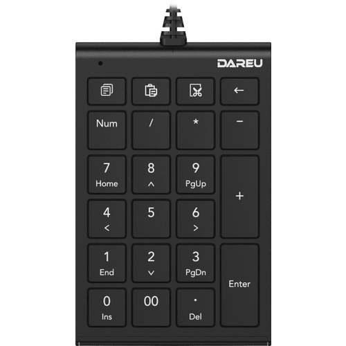 Клавиатура проводная Dareu LK22 Black (черный), цифровой блок (Numpad)