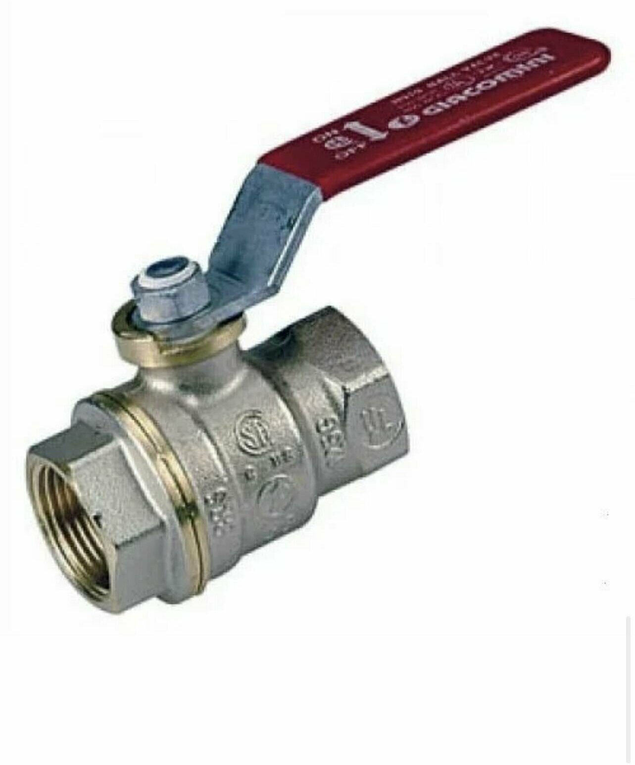 фото Кран шаровой латунь хром R850 Ду 32 Ру35 ВР полнопроходной рычаг Giacomini R850X021