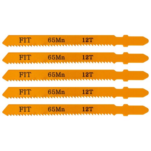 Полотна для э/лобзика по дереву, европ.хвостовик, усиленная сталь 65 Мп, 5 шт., 12 ТPI FIT 41107