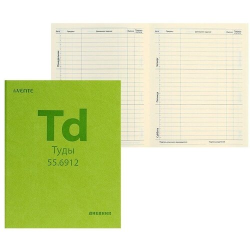 Дневник универсальный для 1-11 класса Td (Туды), твёрдая обложка, искусственная кожа, термо тиснение, ляссе, 80 г/м2