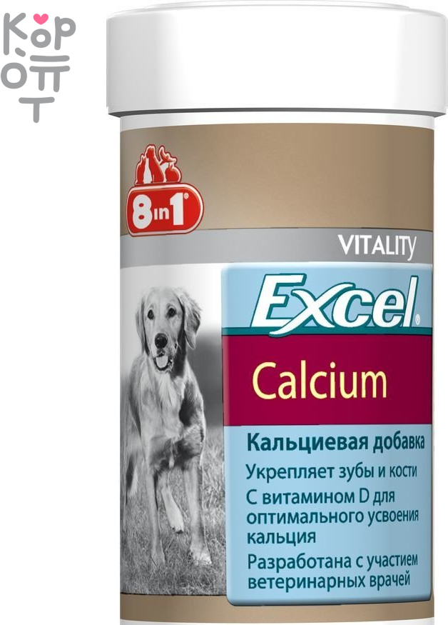 Витамины для взрослых собак 8in1 Excel Кальций, 100таб - фото №11