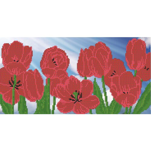 Вышивка бисером картины Тюльпаны 38*20см вышивка бисером тюльпаны б 585 38 5x15 5 см см