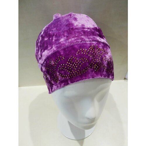 Чалма бархатная со стразами сиреневая 390₽