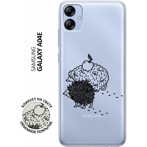 Силиконовый чехол с принтом Funny hedgehogs для Samsung Galaxy A04e / Самсунг А04е силиконовый чехол с принтом funny hedgehogs для samsung galaxy a04e самсунг а04е