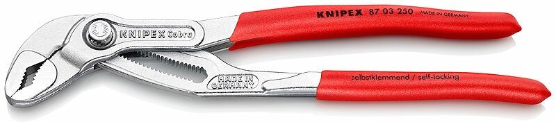 Клещи переставные COBRA, зев 50 мм, длина 250 мм, хром, обливные ручки Knipex KN-8703250