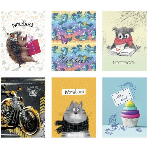 Блокнот малый формат А7 75x105 мм, 40 л, гребень, фольга, TWIN лак, клетка, 