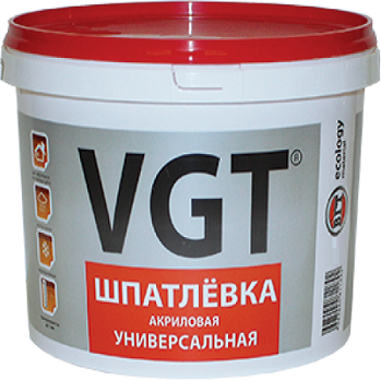 Шпатлевка Универсальная VGT 7.5кг до 7мм Акриловая для Внутренних и Наружных Работ / ВГТ Универсальная.