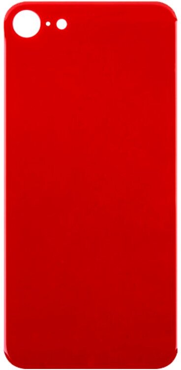 Задняя крышка для Apple iPhone 8 (стекло широкий вырез под камеру) (красная)