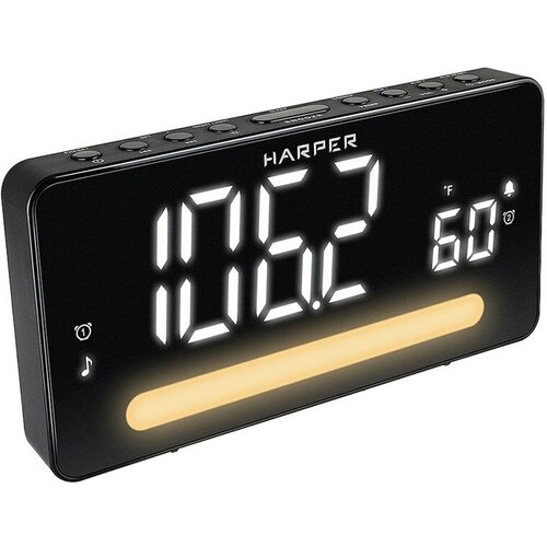 Радиобудильник Harper HCLK-5030 black - white led 223100₽