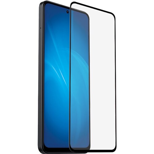 Закаленное стекло с цветной рамкой (fullscreen+fullglue) для Xiaomi Redmi Note 12 (4G) DF xiColor-104 (black)