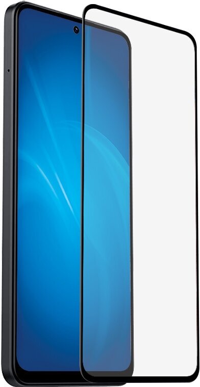 Закаленное стекло с цветной рамкой (fullscreen+fullglue) для Xiaomi Redmi Note 12 (4G) DF xiColor-104 (black)