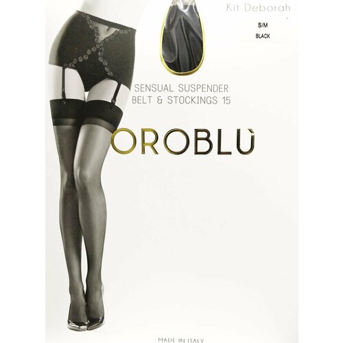 Чулки  Oroblu Kit Deborah, 15 den, размер 1-2, черный
