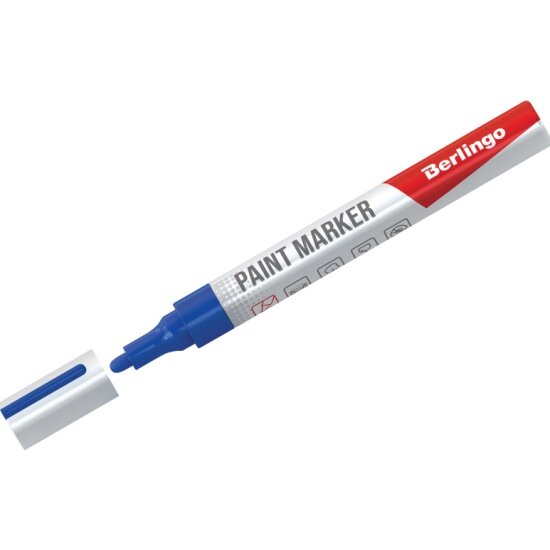 фото Маркер-краска BERLINGO "Uniline PA400" синяя, 2-4мм, нитро-основа