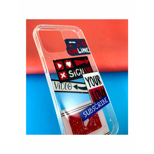 Чехол Мобильная Мода для iPhone 12 Накладка силиконовая с эпоксидной смолой и рисунком видеохостингов