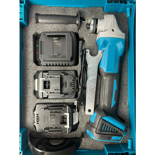 Аккумуляторная болгарка 125 мм 18V шлифмашина угловая синий кейс 750000₽