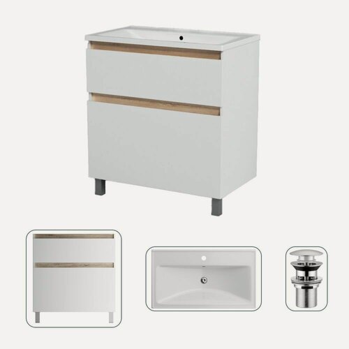 Изображение товара Тумба для ванной AM.PM X-Joy, с раковиной, 77см x 44.5см x 81см, цвет белый