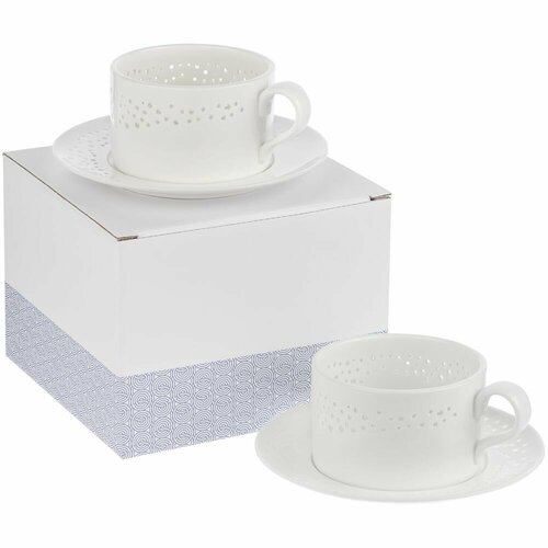 Набор Coralli Luziano на 2 персоны, чашка: диаметр 9,2 см, высота 5,6 см; блюдце: 15,5x1,52 см; упаковка 7,5х17х13 см, фарфор