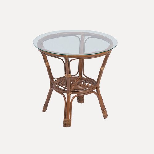 Изображение товара Стол из натурального ротанга Багама круглый, цвет миндаль