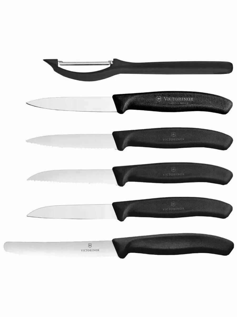 Набор ножей кухон. Victorinox Swiss Classic Kitchen (6.7113.6G) компл.:6шт черный подар.коробка - фото №10