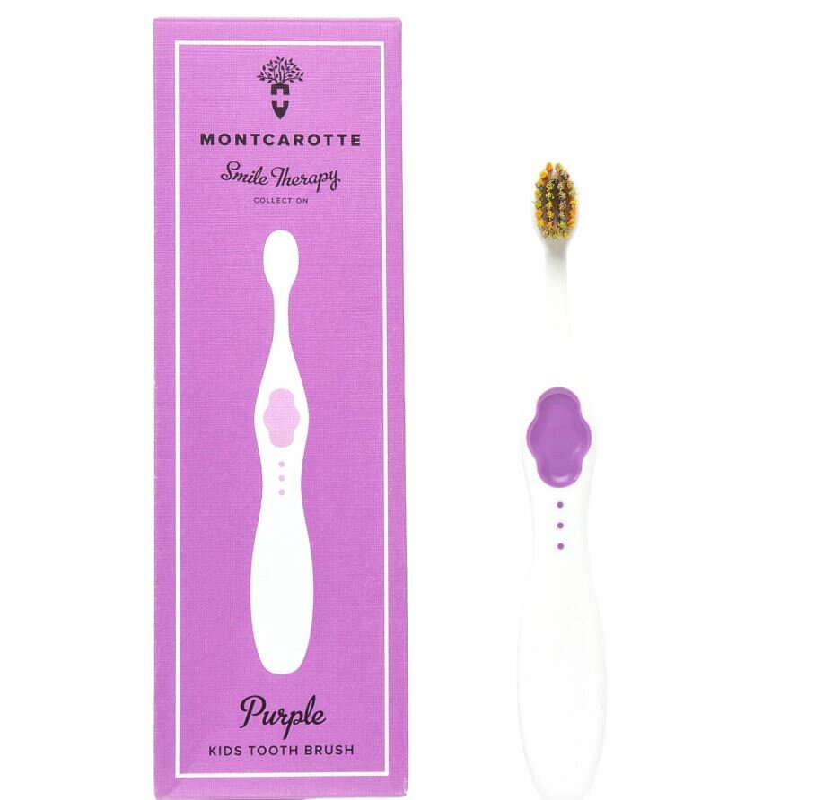 Зубная щетка MontCarotte в фиолетовом цвете, мягкая щетина, для детей 0+