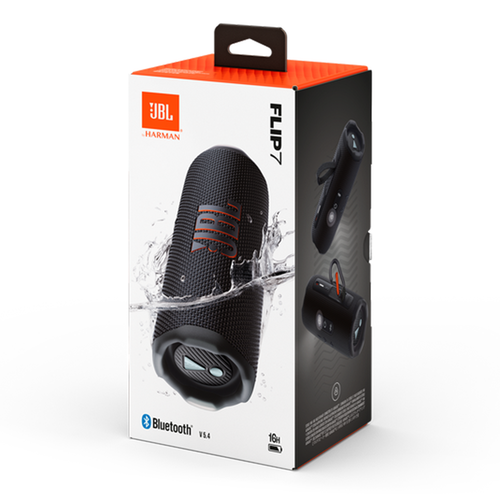 Беспроводная колонка JBL Flip 7 Black Orange Bluetooth 54 Дизайн водонепроницаемой пыли 14490₽